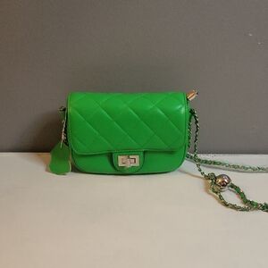 Green Quilted Crossbody Bag